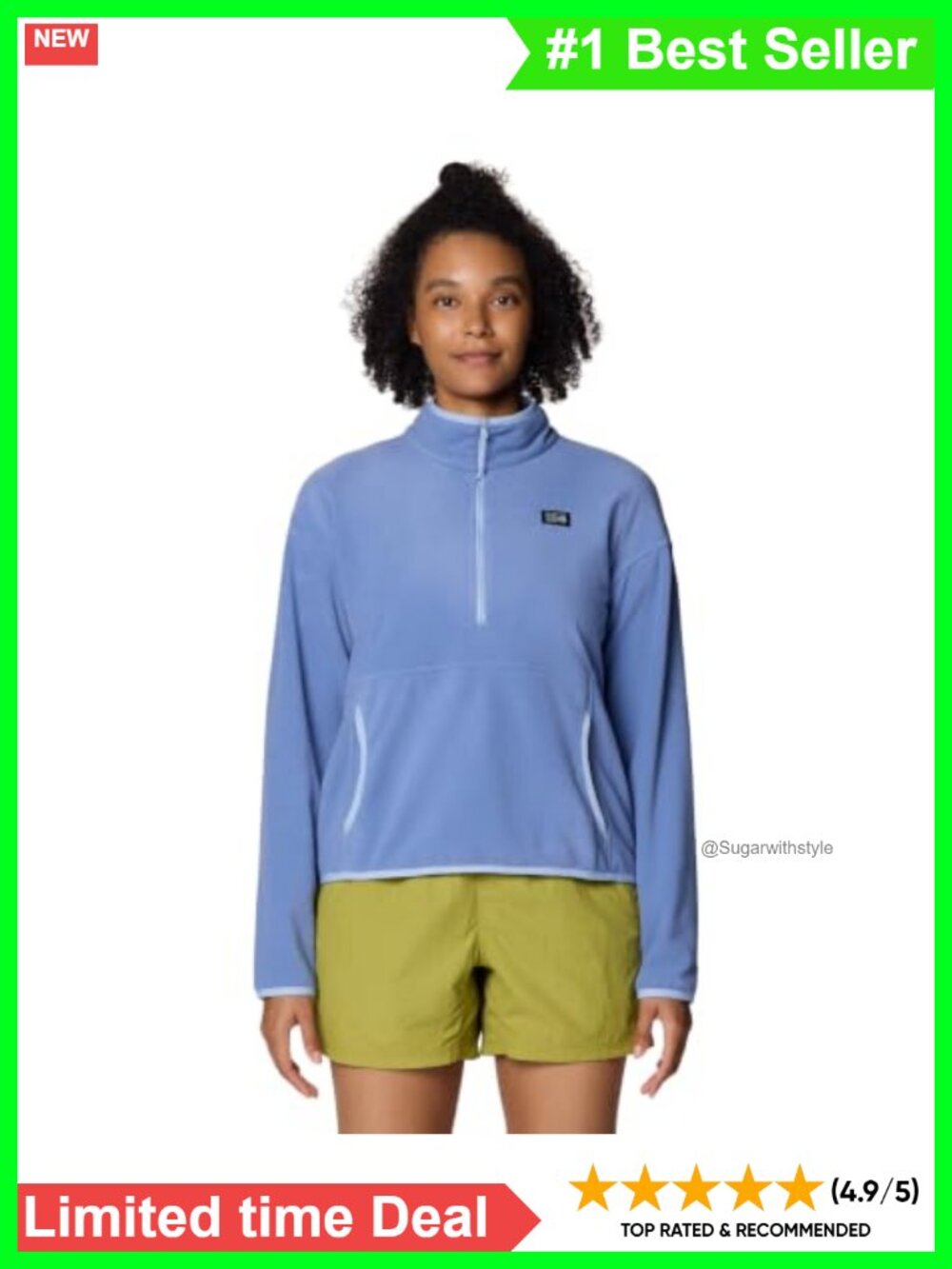 Microchill Half Zip Recycled Microfleece Sweater Mock Neck Kangaroo Pocket